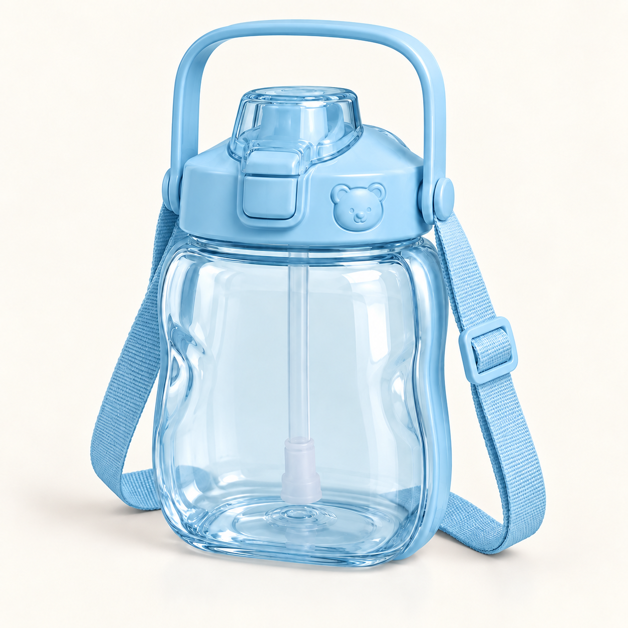 Wide-Body Kids Straw Bottle Model 003 — Sky blue colour direction
